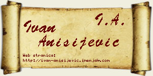 Ivan Anisijević vizit kartica